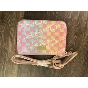 Luv Betsey by Betsey Johnson Pastel Rainbow Checkerboard Crossbody Bag Butterfly